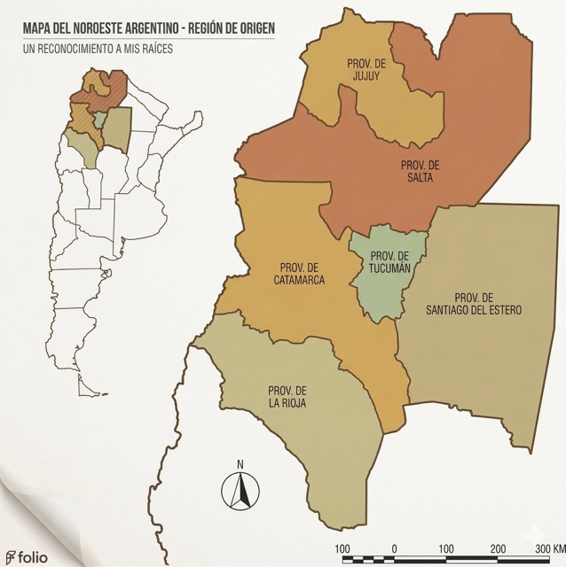 Mapa del Noroeste Argentino — región de origen